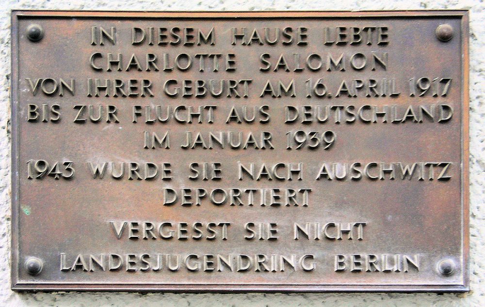 Gedenktafel für Charlotte Salomon, Wielandstraße 15, Berlin